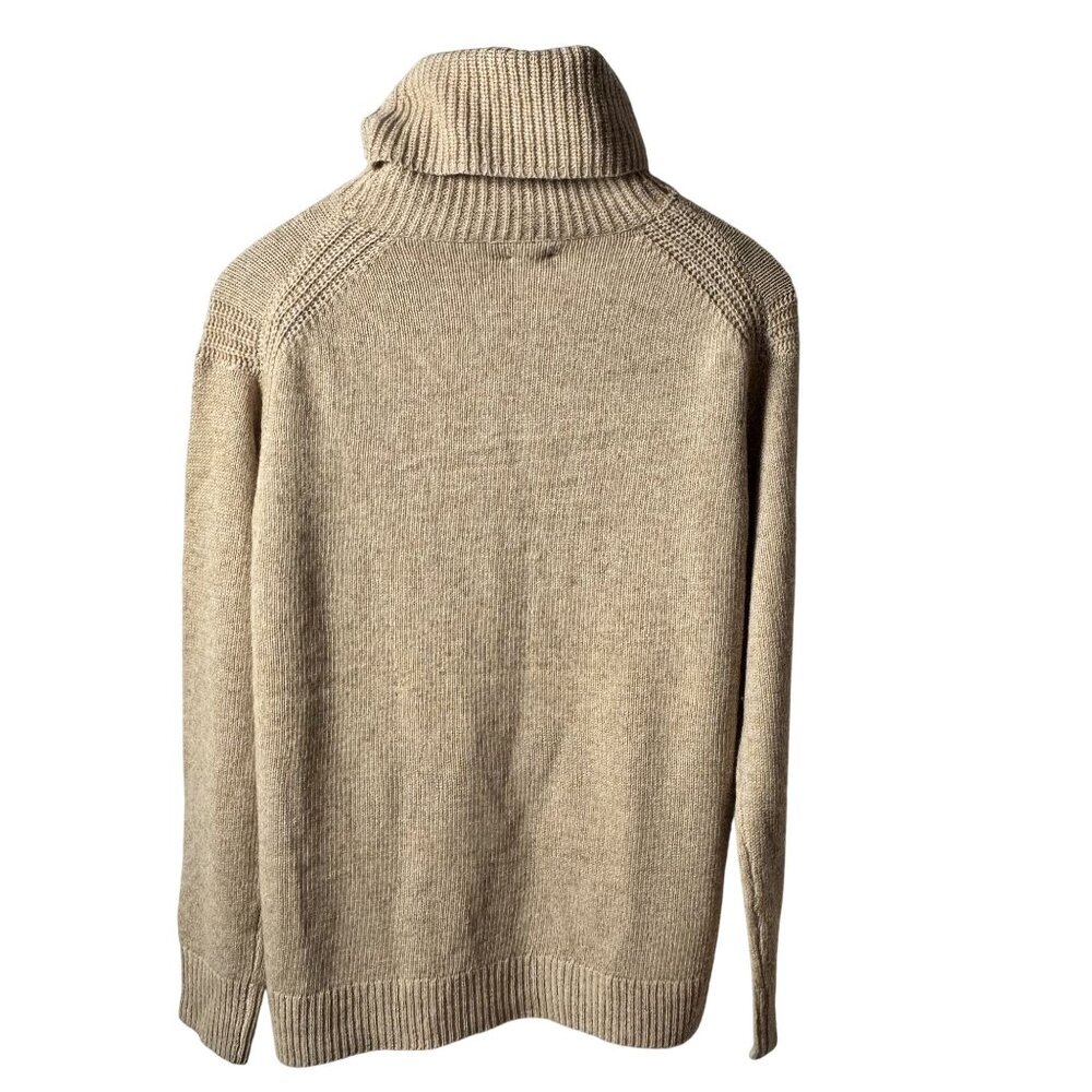 J. Crew casual Womens Small Cozy Beige Wool Blend Turtleneck Sweater classic - Picture 2 of 10